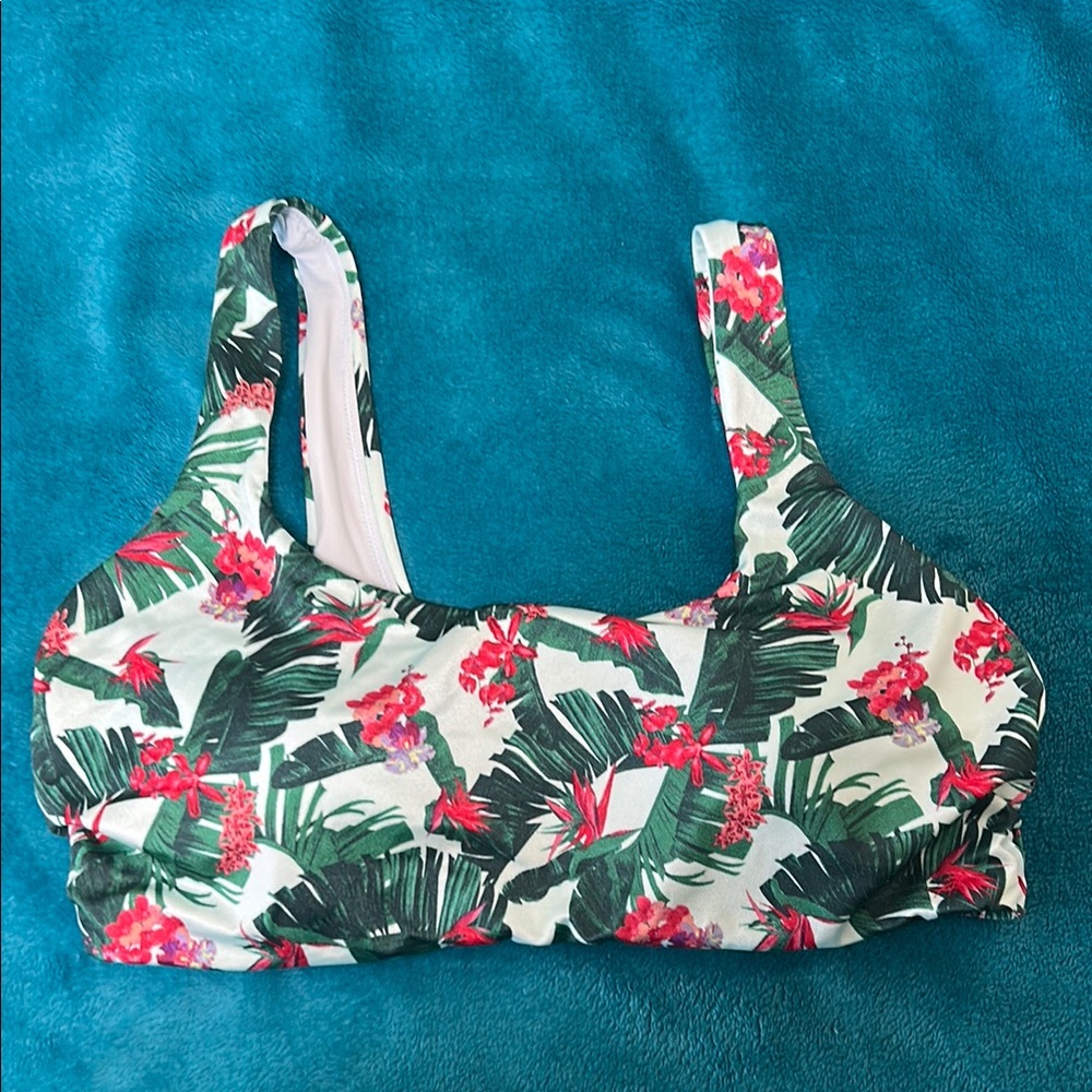 Victoria's Secret Floral Bikini Top with Green and Pink